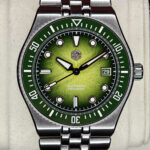 San Martin SN0148-GB Integrated Bracelet Green Dial