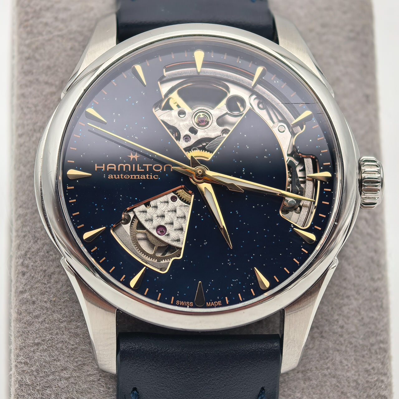 _cuva Hamilton Jazzmaster Open Heart Auto 36mm - imagine 1